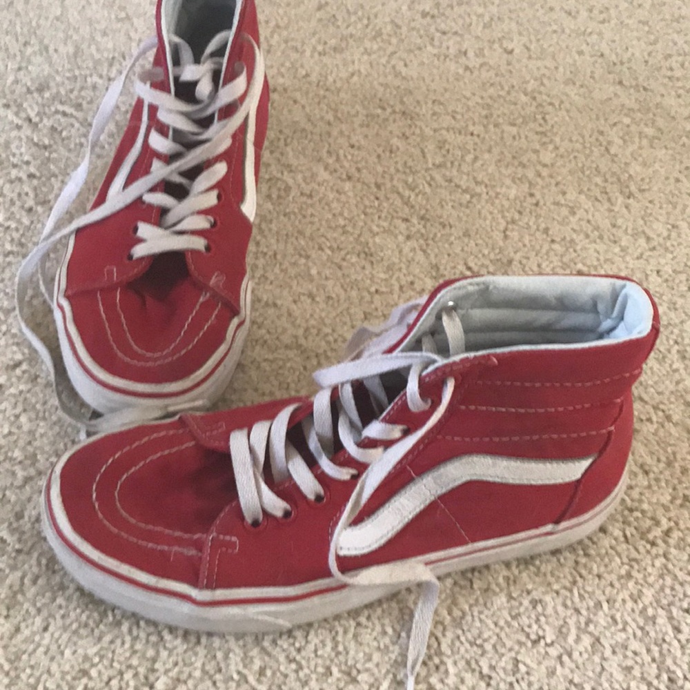 Red Vans Hightop Sneakers